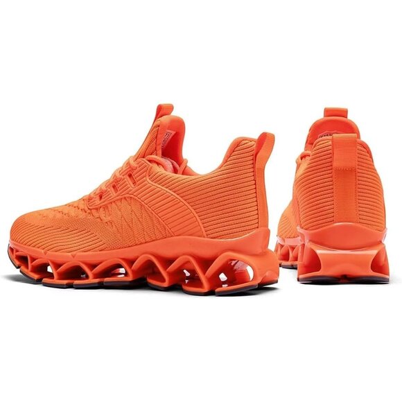 Men's Orange Casual Fashion Comfortable Non Slip Sport Trainer Athletic Shoes - Picture 4 of 7